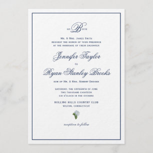 Formal Wedding Invite Hydrangea Einladung
