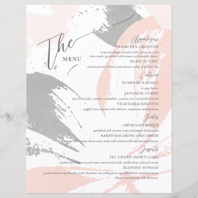 Formal Wedding Menu Elegant (Vorderseite)