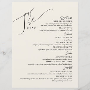 Formal Wedding Menu Elegantes Black Bone