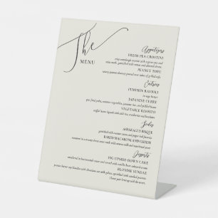 Formal Wedding Menu Elegantes Black Bone Sockelschild
