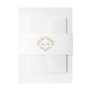 Formal Wedding Monogram Wappen Leaf Einfach kunden Einladungsbanderole