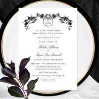 Formal White and Black Enchanted Monogram Wedding