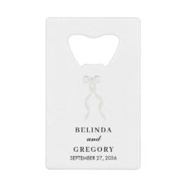 Formal White Bow Ribbon Elegant Wedding Geldbeutel Flaschenöffner