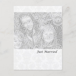 Formal White Just Married Ankündigungspostkarte