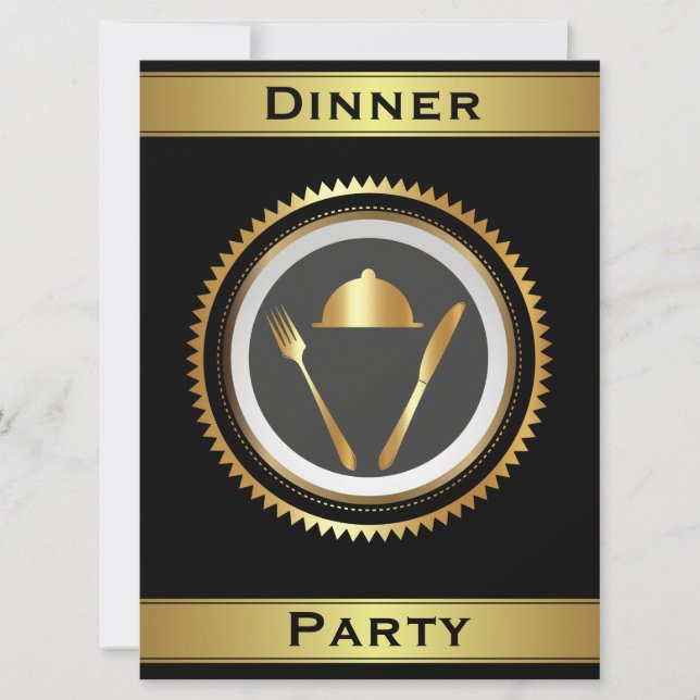 Formale Abendessen-Party Einladungs-Schablone Einladung (Vorderseite)