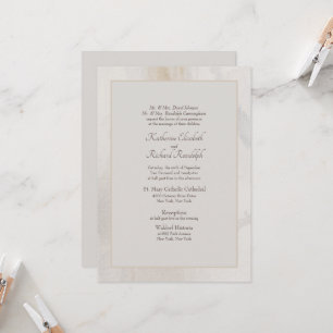 Formale beigefarbene Hochzeitseinladung beide Elte Einladung