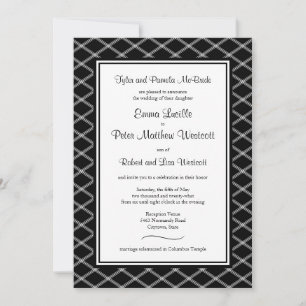Formale Black Art Deco Empfangs-Einladung Einladung