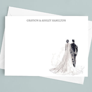 Formale Braut und Bräutigam Hochzeit Mitteilungskarte