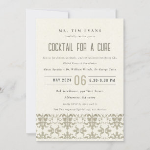 Formale Damast-Cocktail-Seminar-Veranstaltung Einladung