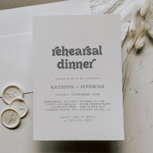Formale einfache Hochzeitsprobe-Abendessen-Einladu Einladung