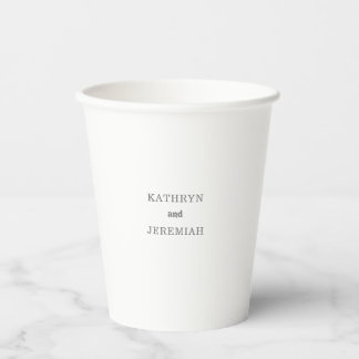 Formale einfache minimale Hochzeit Pappbecher