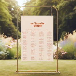 Formale einfache Terrakotta-druckbare Sitzordnung Poster