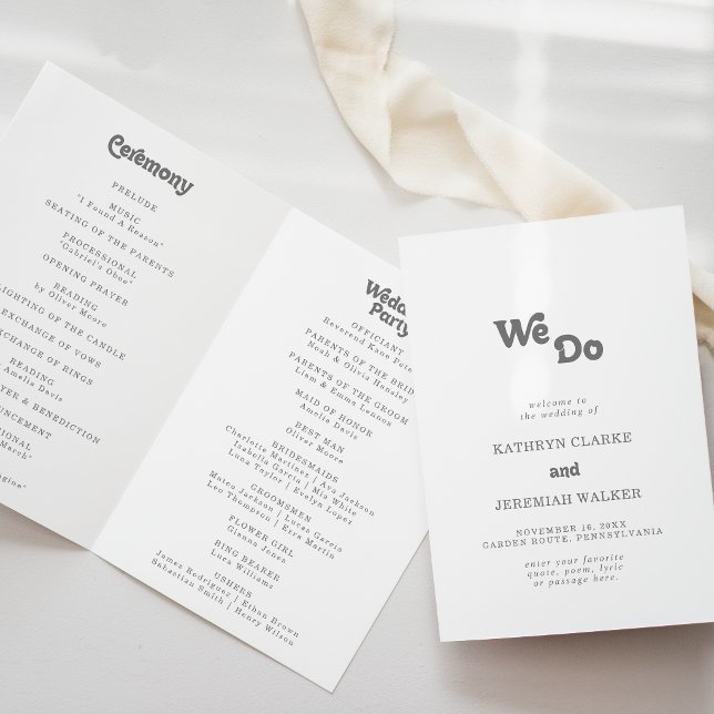 Formale einfache Wir tun gefaltete Hochzeit Programm (Von Creator hochgeladen)