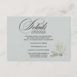 Formale elegante Beilagekarte Details Begleitkarte