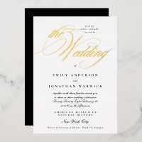 Formale elegante Kalligrafie Smoking-Hochzeit Gold