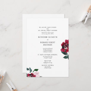 Formale elegante rosa und rote Rose beide Eltern I Einladung