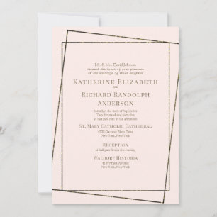 Formale & elegante roségoldene Hochzeit Einladung