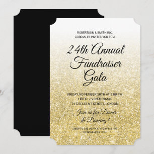 Formale Firmen-Fundraising-Party Gold-Glitter Einladung