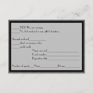 Formale Geldbeschaffer-Antwort RSVP Karte