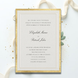 Formale goldene Ecru moderne klassische elegante H Einladung