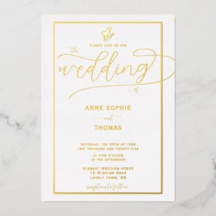 Formale Goldene Frühlings-Lilie des Tales Florale Folieneinladung