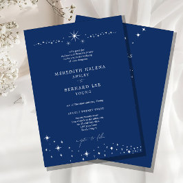 Formale himmlische elegante blaue Hochzeitsdetails Einladung