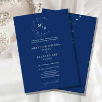Formale himmlische elegante Hochzeitsmonogramm-Det