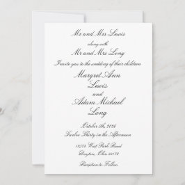 Formale Hochzeit Einladung