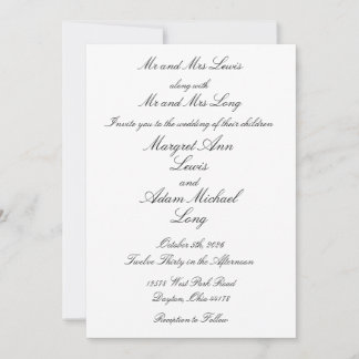 Formale Hochzeit Einladung