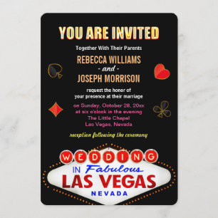 Formale Hochzeit in fantastischem Las Vegas Pokerz Einladung