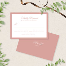 Formale Hochzeit Monogramm Schrift mit Dusty Rose 