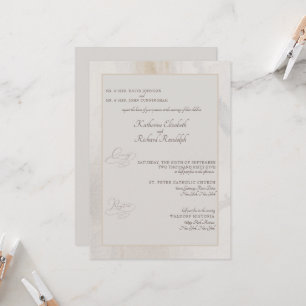 Formale Hochzeitseinladung Beige Künstlerisch Beid Einladung