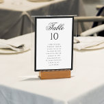 Formale Klassik für Schwarz-Weiß-Hochzeitssitze Tischnummer<br><div class="desc">Lassen Sie Ihre Gäste stilvoll mit unserer formalen Classic Black & White Seating Chart Tischnummer führen. Die elegante Tischnummer im zeitlosen Schwarz-Weiß-Design eignet sich perfekt für eine Hochzeit mit raffinierter oder schwarzer Krawatte. Das saubere Layout und die raffinierte Typografie schaffen ein poliertes Aussehen, sodass jeder Tisch mit Klarheit und Grazie...</div>