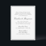 Formale klassische Grenzskripte Elegante Hochzeit Einladung<br><div class="desc">Formale klassische traditionelle Skripte Elegante Hochzeit Einladung mit schmalen Grenzen in Schwarz</div>