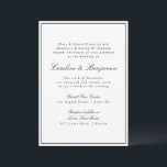 Formale klassische Grenzskripte Elegante Hochzeit Einladung<br><div class="desc">Formale klassische traditionelle Skripte Elegante Hochzeit Einladung mit schmalen Grenzen in Schwarz</div>