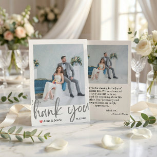 Formale klassische Hochzeitsfoto-Dankeskarten Dankeskarte