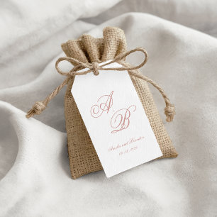 Formale klassische staubige Rosenmonogramm-Schrift Geschenkanhänger