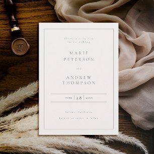 Formale klassische Typografie-Delikatwand-Hochzeit Save The Date