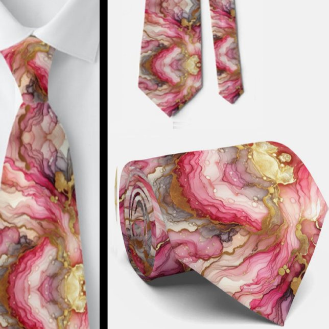 Formale Krawatte | Marmor Rosa & Gold (Von Creator hochgeladen)