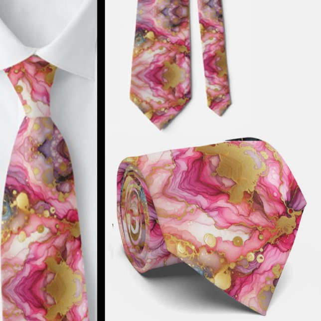 Formale Krawatte | Marmor Rosa & Gold (Von Creator hochgeladen)
