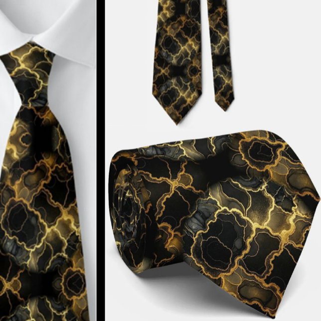 Formale Krawatte | Marmor Schwarz & Gold (Von Creator hochgeladen)