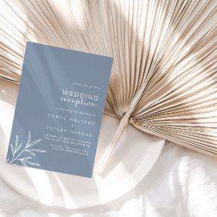 Formale, minimale staubblaue Hochzeitsempfangsfeie Einladung