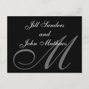 Formale Mitteilung des Monogramm-M Save the Date Ankündigungspostkarte