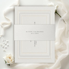 Formale moderne klassische Ecru-Hochzeit Einladungsbanderole