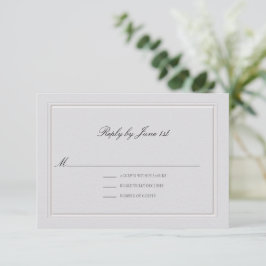 Formale moderne klassische elegante Elfenbein-Hoch RSVP Karte