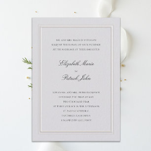 Formale moderne klassische elegante Hochzeit Elfen Einladung