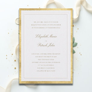 Formale moderne klassische Hochzeit mit falschen G Einladung