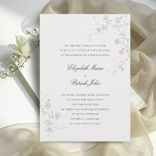 Formale moderne klassische wilde Rosen Romantik Ho Einladung