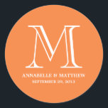 Formale Monogramm-Gastgeschenk Hochzeit Runder Aufkleber<br><div class="desc">Andere Farben in unserem Shop erhältlich!</div>