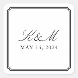 Formale Monogramm Quadratischer Aufkleber